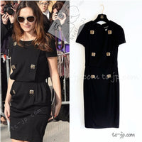 CHANEL 11PF Black Wool Gripox Jewel Buttons Dress 34 シャネル ブラック グリポワ宝石装飾 ウール ワンピース 即発