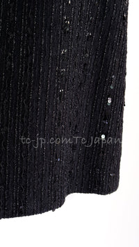 CHANEL 00C Black Sequin Embellishments Party Dress 34 シャネル ブラック スパンコール パーティー ワンピース 即発