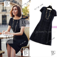 CHANEL 00C Black Sequin Embellishments Party Dress 34 シャネル ブラック スパンコール パーティー ワンピース 即発