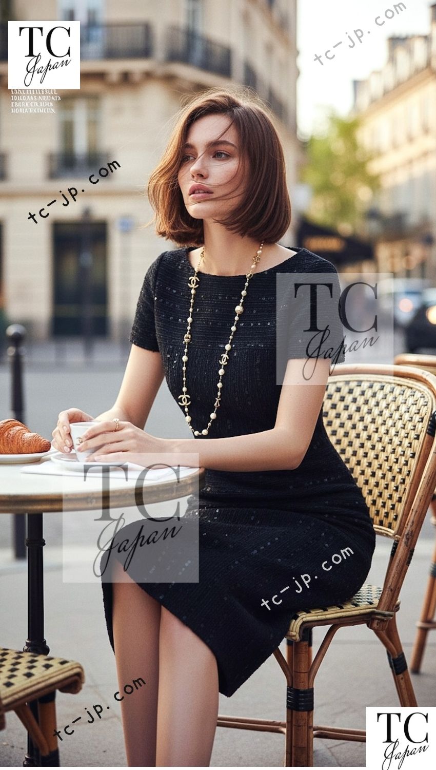 シャネル ワンピース CHANEL ブラック スパンコール パーティー 00C