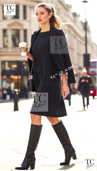 CHANEL 00C Black Sequin Embellishments Party Dress 34 38 シャネル ブラック スパンコール パーティー ワンピース