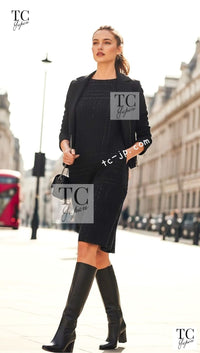 CHANEL 00C Black Sequin Embellishments Party Dress 34 38 シャネル ブラック スパンコール パーティー ワンピース