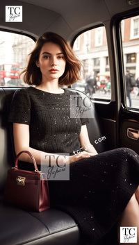 CHANEL 00C Black Sequin Embellishments Party Dress 34 38 シャネル ブラック スパンコール パーティー ワンピース