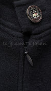 CHANEL 12PF Dark Navy Knit Elephant Button Dress 34 シャネル ダーク ネイビー ゾウさんボタン ニット ミモレ ワンピース 即発