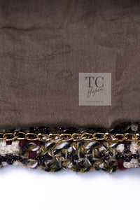 CHANEL 12A Brown Stand Collar Gripoix Button Tweed Jacket 36 シャネル ブラウン スタンド カラー グリポワ ボタン ツイード ジャケット 即発