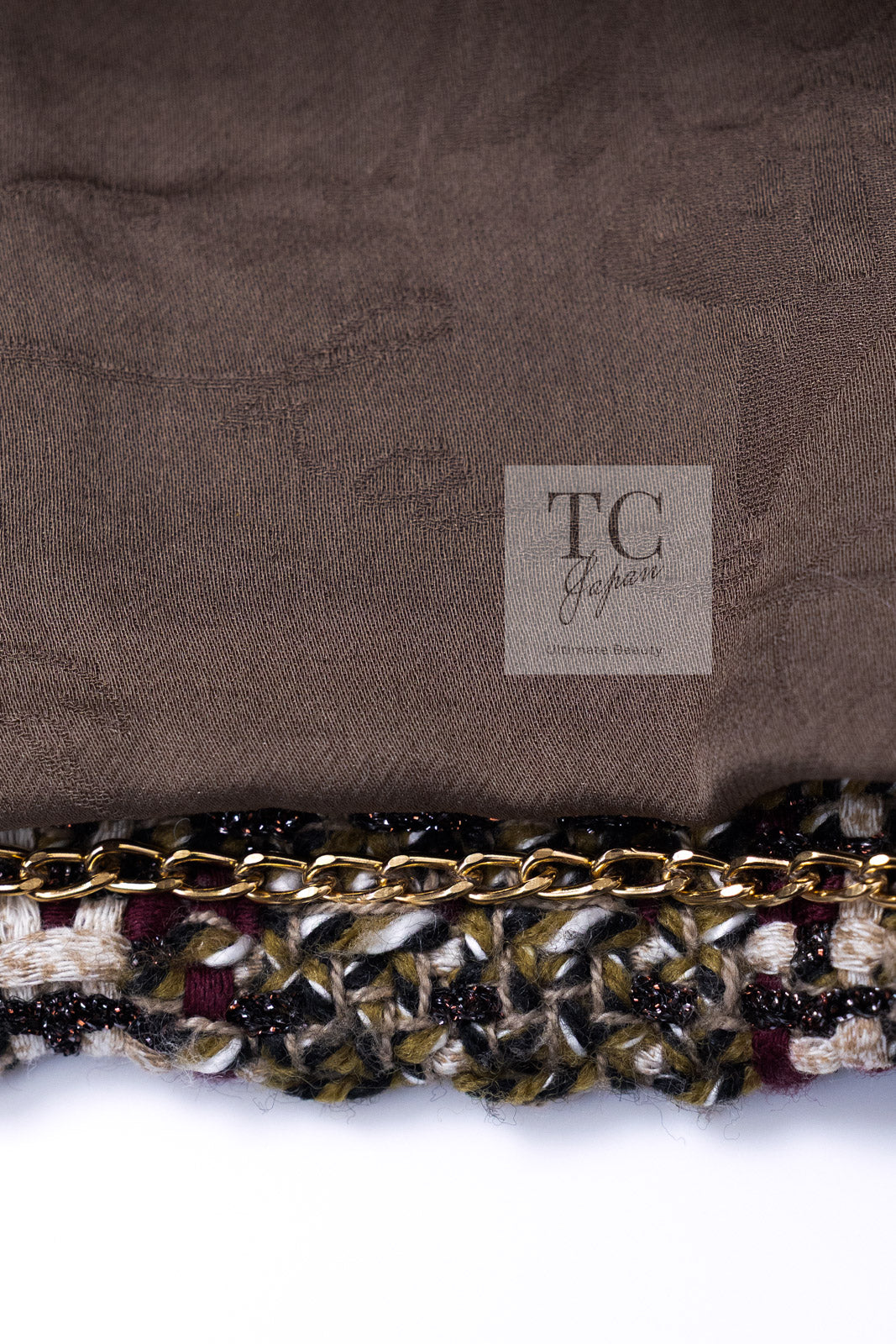 CHANEL 12A Brown Stand Collar Gripoix Button Tweed Jacket 36 シャネル ブラウン スタンド カラー グリポワ ボタン ツイード ジャケット 即発