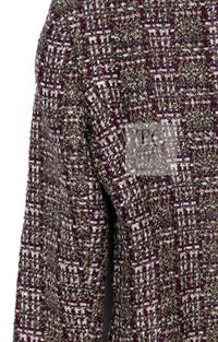 CHANEL 12A Brown Stand Collar Gripoix Button Tweed Jacket 36 シャネル ブラウン スタンド カラー グリポワ ボタン ツイード ジャケット 即発