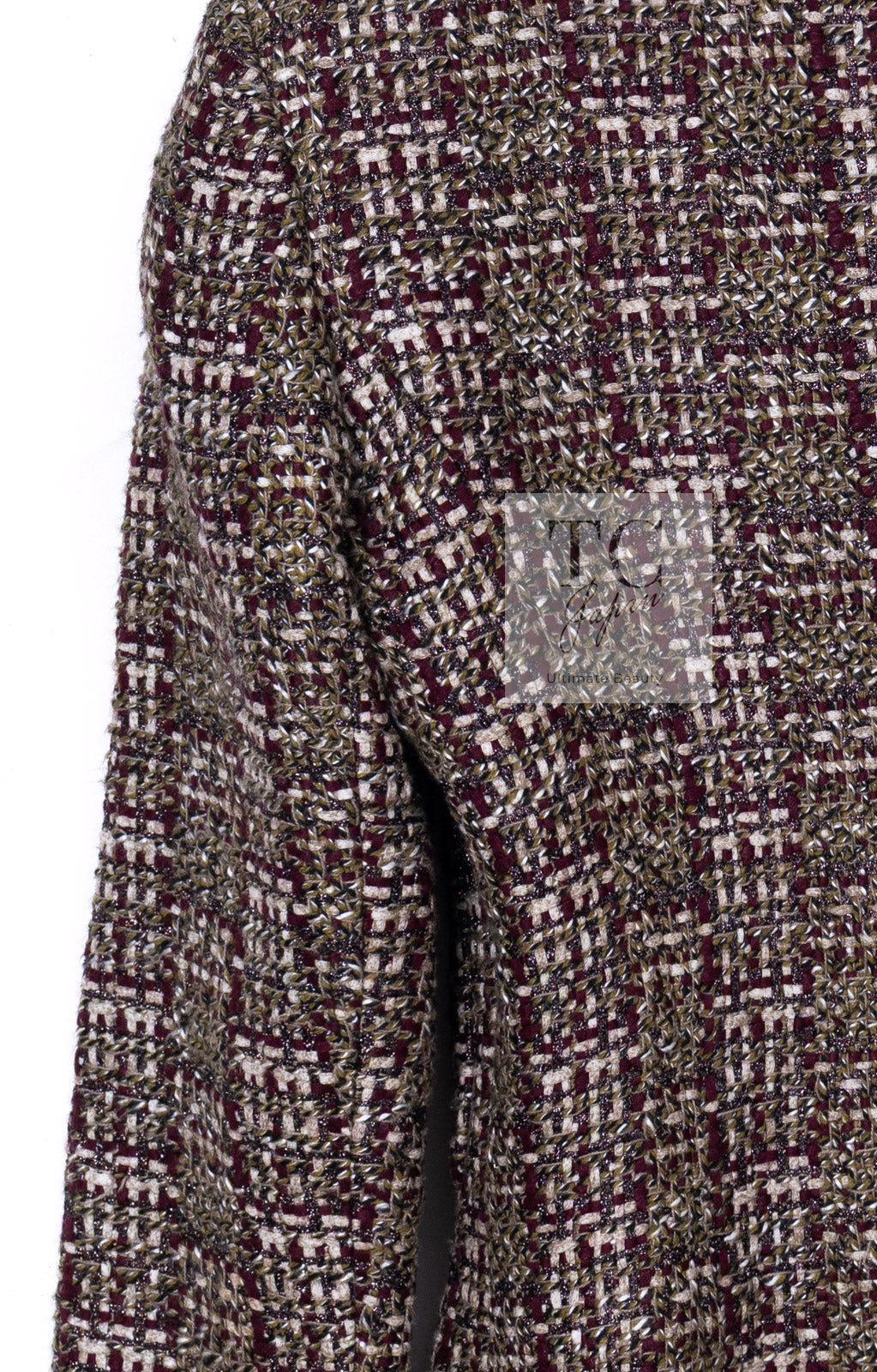 CHANEL 12A Brown Stand Collar Gripoix Button Tweed Jacket 36 シャネル ブラウン スタンド カラー グリポワ ボタン ツイード ジャケット 即発