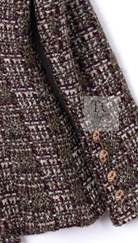 CHANEL 12A Brown Stand Collar Gripoix Button Tweed Jacket 36 シャネル ブラウン スタンド カラー グリポワ ボタン ツイード ジャケット 即発