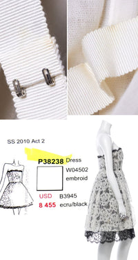 CHANEL 10S Ivory White Camellia Lace Party Strapless Dress 34 シャネル アイボリー ホワイト カメリア レース パーティー ワンピース ドレス 即発