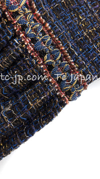 CHANEL 11PF Navy Blue Braid Trimming Tweed Dress 40 シャネル ネイビー ブルー ブレイドトリム ツイード ワンピース 即発