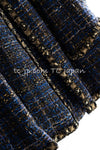 CHANEL 11PF Navy Blue Braid Trimming Tweed Dress 40 シャネル ネイビー ブルー ブレイドトリム ツイード ワンピース 即発