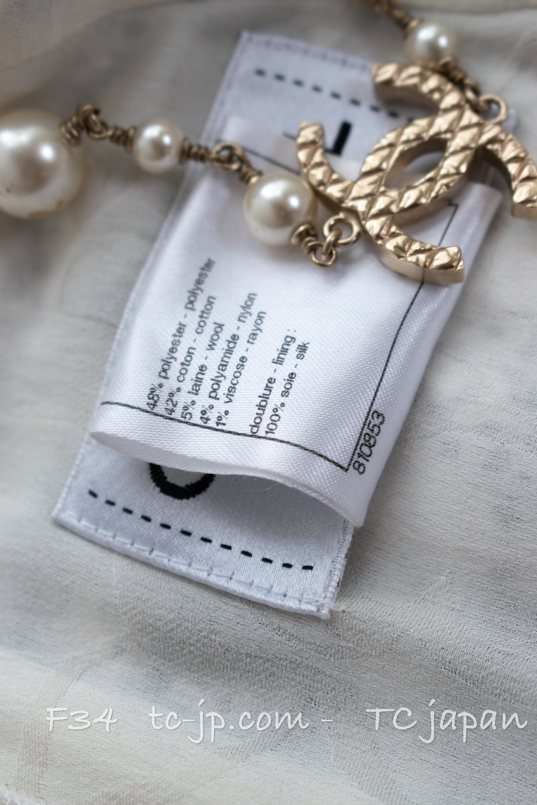 シャネル ワンピース CHANEL ホワイト ブラック グレー カメリア