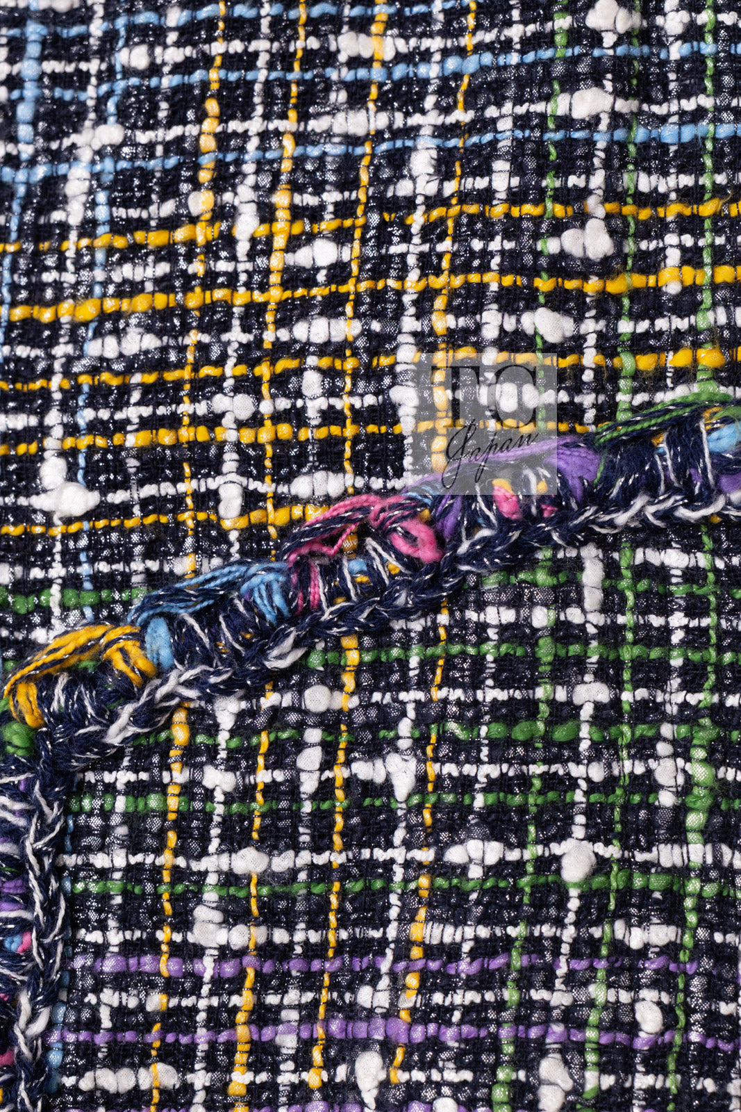 CHANEL Dress 11S Black Pink Blue Multi color Zipper Tweed 38 