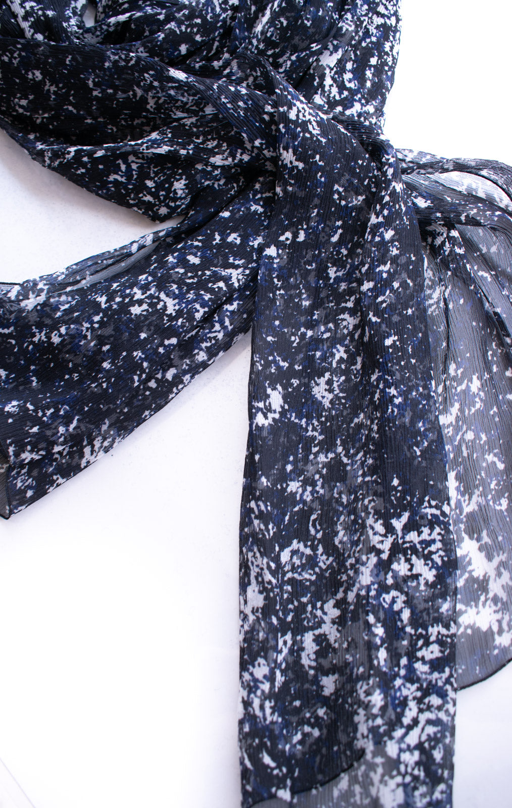CHANEL 12S Navy Blue Silk Chiffon Dress with Silk Stole 40 シャネル ネイビー ブルー 濃紺 シルク シフォン ワンピース シルク ストール付き