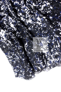 CHANEL 12S Navy Blue Silk Chiffon Dress with Silk Stole 40 シャネル ネイビー ブルー 濃紺 シルク シフォン ワンピース シルク ストール付き