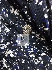 CHANEL 12S Navy Blue Silk Chiffon Dress with Silk Stole 40 シャネル ネイビー ブルー 濃紺 シルク シフォン ワンピース シルク ストール付き
