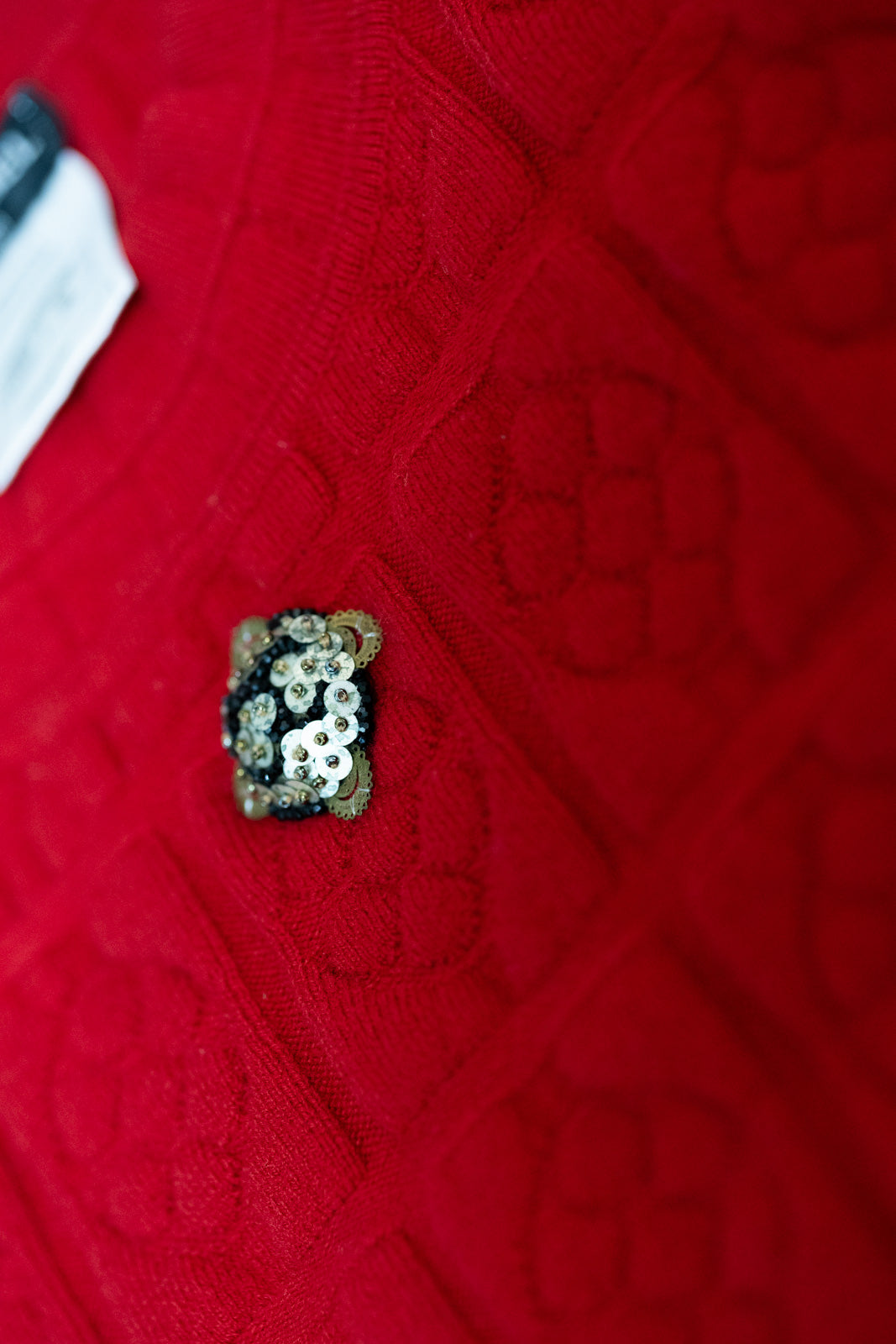 シャネル ワンピース CHANEL レッド ウール カシミヤ ニット 10PF Red