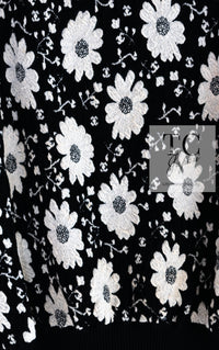 CHANEL 14C Black Ivory Camellia Flower Knit Tops 38 シャネル ブラック アイボリー カメリア 花柄 ニット トップス 即発