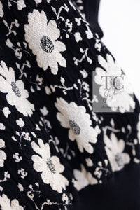 CHANEL 14C Black Ivory Camellia Flower Knit Tops 38 シャネル ブラック アイボリー カメリア 花柄 ニット トップス 即発