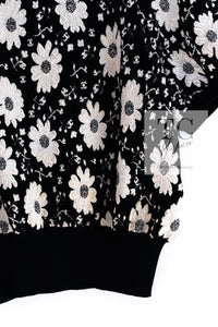 CHANEL 14C Black Ivory Camellia Flower Knit Tops 38 シャネル ブラック アイボリー カメリア 花柄 ニット トップス 即発