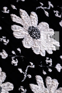 CHANEL 14C Black Ivory Camellia Flower Knit Tops 38 シャネル ブラック アイボリー カメリア 花柄 ニット トップス 即発
