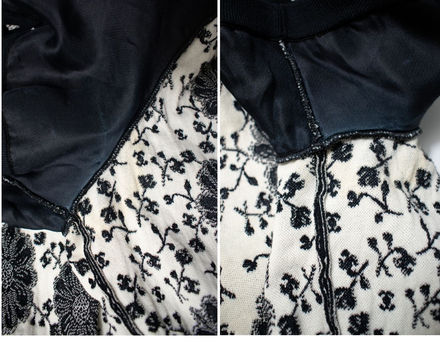 CHANEL 14C Black Ivory Camellia Flower Knit Tops 38 シャネル ブラック アイボリー カメリア 花柄 ニット トップス 即発