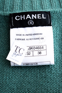 CHANEL 12A Seafoam Green CC Turn Lock Cashmere Knit Dress 38 シャネル シーフォーム グリーン CC ターンロック カシミア ニット ワンピース 即発