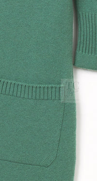 CHANEL 12A Seafoam Green CC Turn Lock Cashmere Knit Dress 38 シャネル シーフォーム グリーン CC ターンロック カシミア ニット ワンピース 即発
