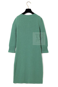 CHANEL 12A Seafoam Green CC Turn Lock Cashmere Knit Dress 38 シャネル シーフォーム グリーン CC ターンロック カシミア ニット ワンピース 即発