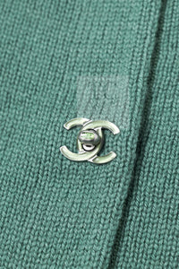 CHANEL 12A Seafoam Green CC Turn Lock Cashmere Knit Dress 38 シャネル シーフォーム グリーン CC ターンロック カシミア ニット ワンピース 即発