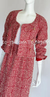 CHANEL 88S Vintage Red Ivory Mademoiselle Buttons Jacket Skirt Suit 36 38 シャネル ヴィンテージ レッド アイボリー マドモアゼル ボタン ツイード ジャケット スカート スーツ 即発