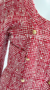 CHANEL 88S Vintage Red Ivory Mademoiselle Buttons Jacket Skirt Suit 36 38 シャネル ヴィンテージ レッド アイボリー マドモアゼル ボタン ツイード ジャケット スカート スーツ 即発
