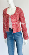 CHANEL 88S Vintage Red Ivory Mademoiselle Buttons Jacket Skirt Suit 36 38 シャネル ヴィンテージ レッド アイボリー マドモアゼル ボタン ツイード ジャケット スカート スーツ 即発