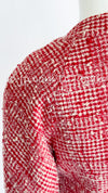 CHANEL 88S Vintage Red Ivory Mademoiselle Buttons Jacket Skirt Suit 36 38 シャネル ヴィンテージ レッド アイボリー マドモアゼル ボタン ツイード ジャケット スカート スーツ 即発