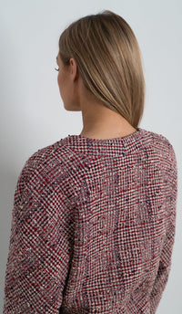 CHANEL 88S Vintage Red Ivory Mademoiselle Buttons Jacket Skirt Suit 36 38 シャネル ヴィンテージ レッド アイボリー マドモアゼル ボタン ツイード ジャケット スカート スーツ 即発
