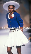 CHANEL 88S Vintage Red Ivory Mademoiselle Buttons Jacket Skirt Suit 36 38 シャネル ヴィンテージ レッド アイボリー マドモアゼル ボタン ツイード ジャケット スカート スーツ 即発