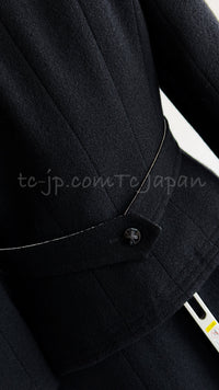 CHANEL 06A Black Wool Tweed Jacket Skirt Suit 38 シャネル ブラック ウール ジャケット スカート スーツ 即発
