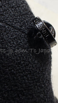 CHANEL 06A Black Wool Tweed Jacket Skirt Suit 38 シャネル ブラック ウール ジャケット スカート スーツ 即発