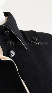 CHANEL 06A Black Wool Tweed Jacket Skirt Suit 38 シャネル ブラック ウール ジャケット スカート スーツ 即発