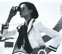 CHANEL 06PF Ivory Black Trim Boucle Tweed Jacket 38 シャネル アイボリー ブラック トリミング ブークレ ツイード ジャケット 即発