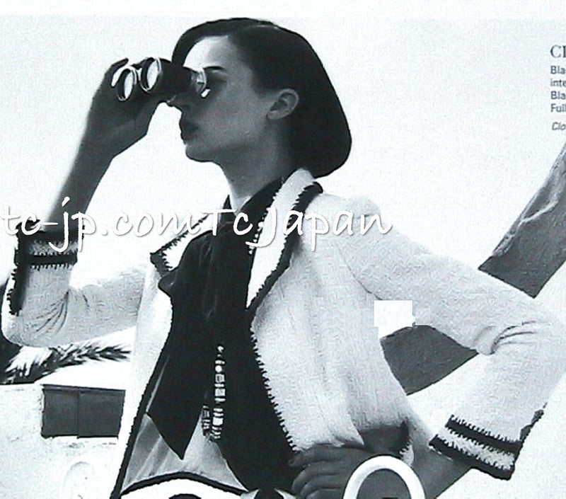CHANEL 06PF Ivory Black Trim Boucle Tweed Jacket 38 シャネル アイボリー ブラック トリミング ブークレ ツイード ジャケット 即発