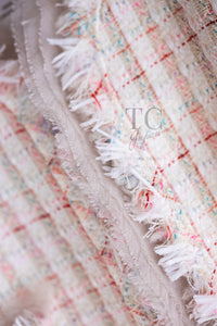 CHANEL 04C White Candy Mix Frill Trimmed Tweed Jacket Dress 36 38 シャネル ホワイト キャンディー ミックス フリル トリム ツイード ジャケット ワンピース スーツ セットアップ 即発