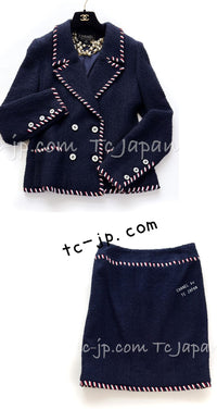 CHANEL 94S Documented Tricolore Vintage Cindy Crawford Jacket Skirt Suit 38 40 シャネル トリコロール ヴィンテージ スーパーモデル ジャケット スカート スーツ 即発