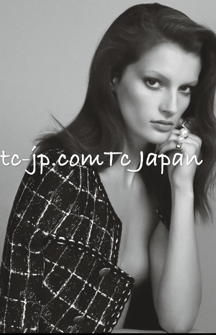 CHANEL 14S Pink White Cotton Collarless Double Jacket 34 シャネル ピンク ホワイト コットン ノーカラー ダブル ジャケット 即発 - TC JAPAN