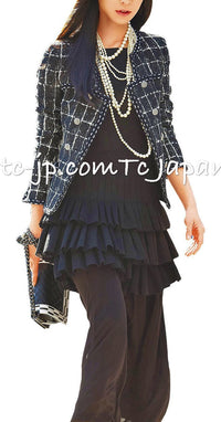CHANEL 14S Pink White Cotton Collarless Double Jacket 34 シャネル ピンク ホワイト コットン ノーカラー ダブル ジャケット 即発 - TC JAPAN