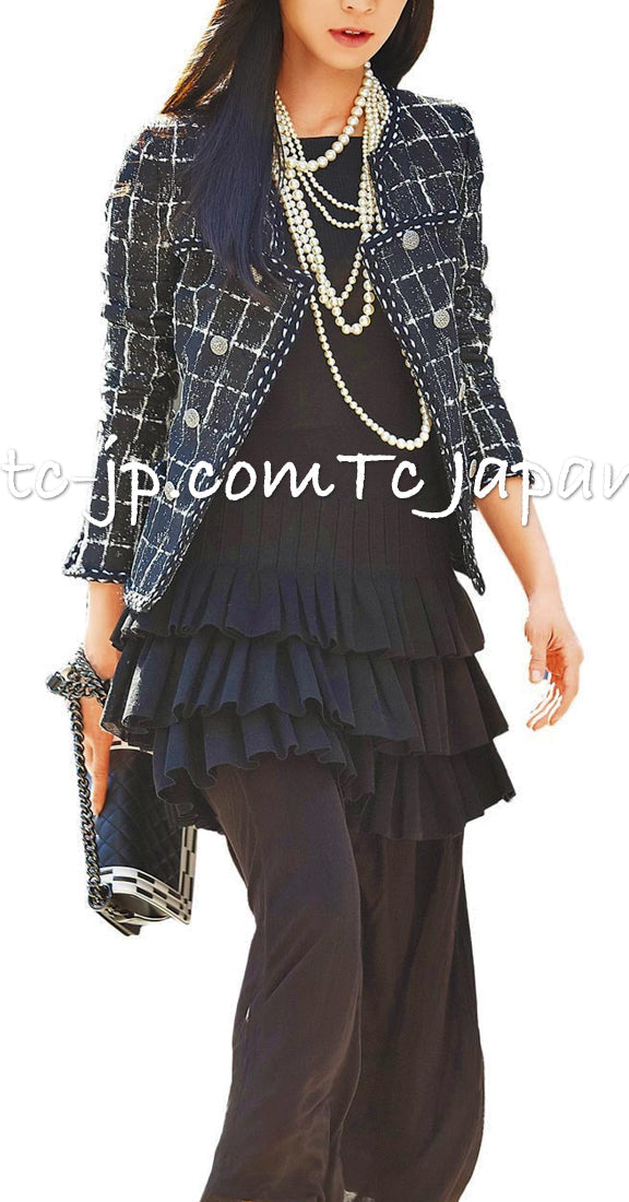 CHANEL 14S Pink White Cotton Collarless Double Jacket 34 シャネル ピンク ホワイト コットン ノーカラー ダブル ジャケット 即発 - TC JAPAN