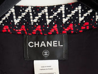 CHANEL 15S Black Red Multi Tweed Jacket Skirt Suit 34 36 シャネル ブラック レッド レース ツイード ジャケット スカート スーツ 即発