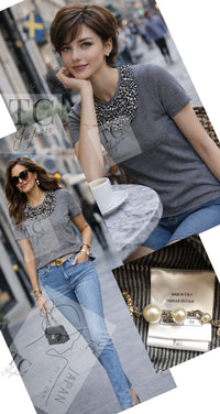 CHANEL white black stripe knit women's top / シャネル レディース ホワイト ブラック ストライプ ニット トップス