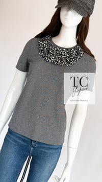 CHANEL white black stripe knit women's top / シャネル レディース ホワイト ブラック ストライプ ニット トップス